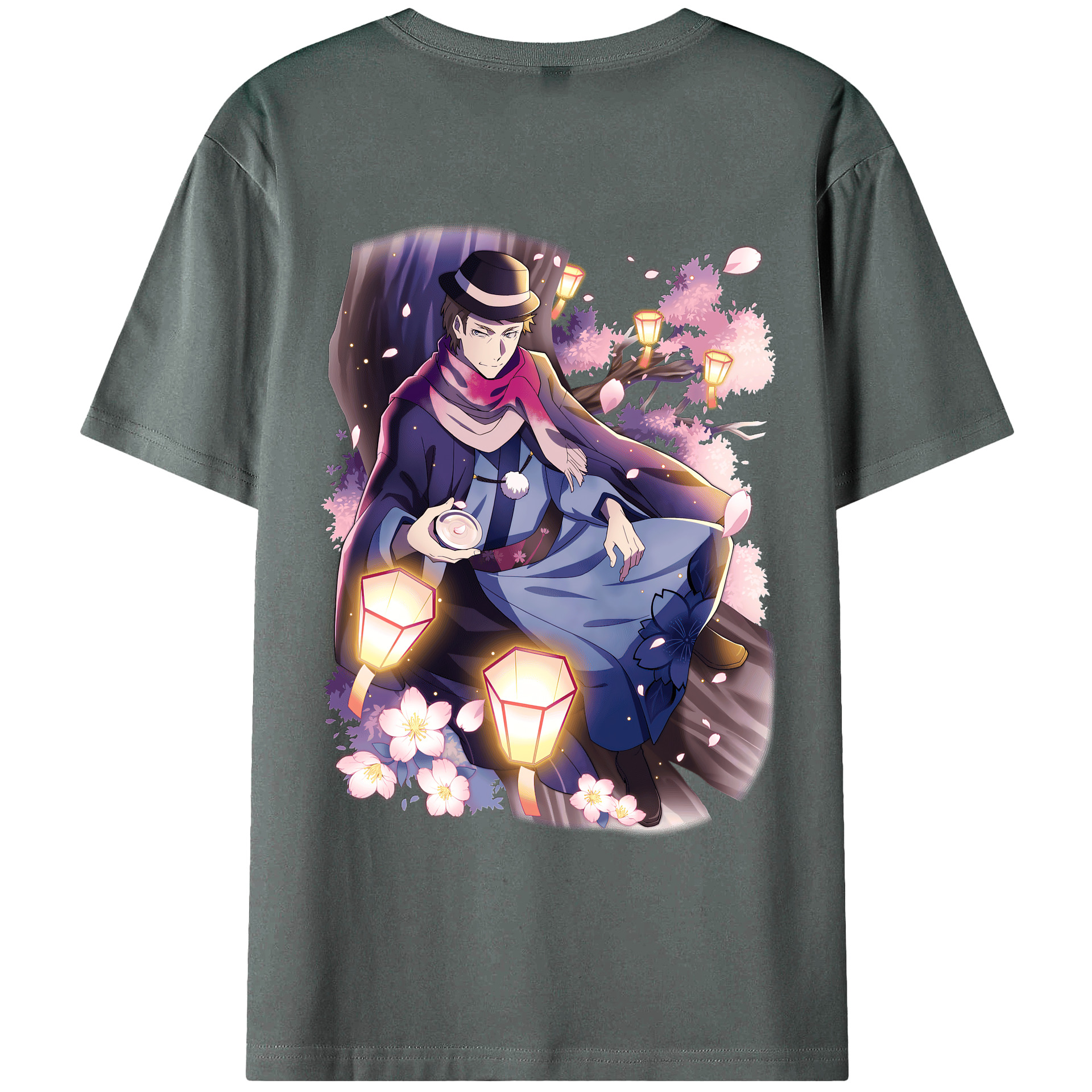 （画像用） 文豪ストレイドッグス Bungo Stray Dogs 綿100％ メンズ半袖Tシャツ（バックプリント） 通気性